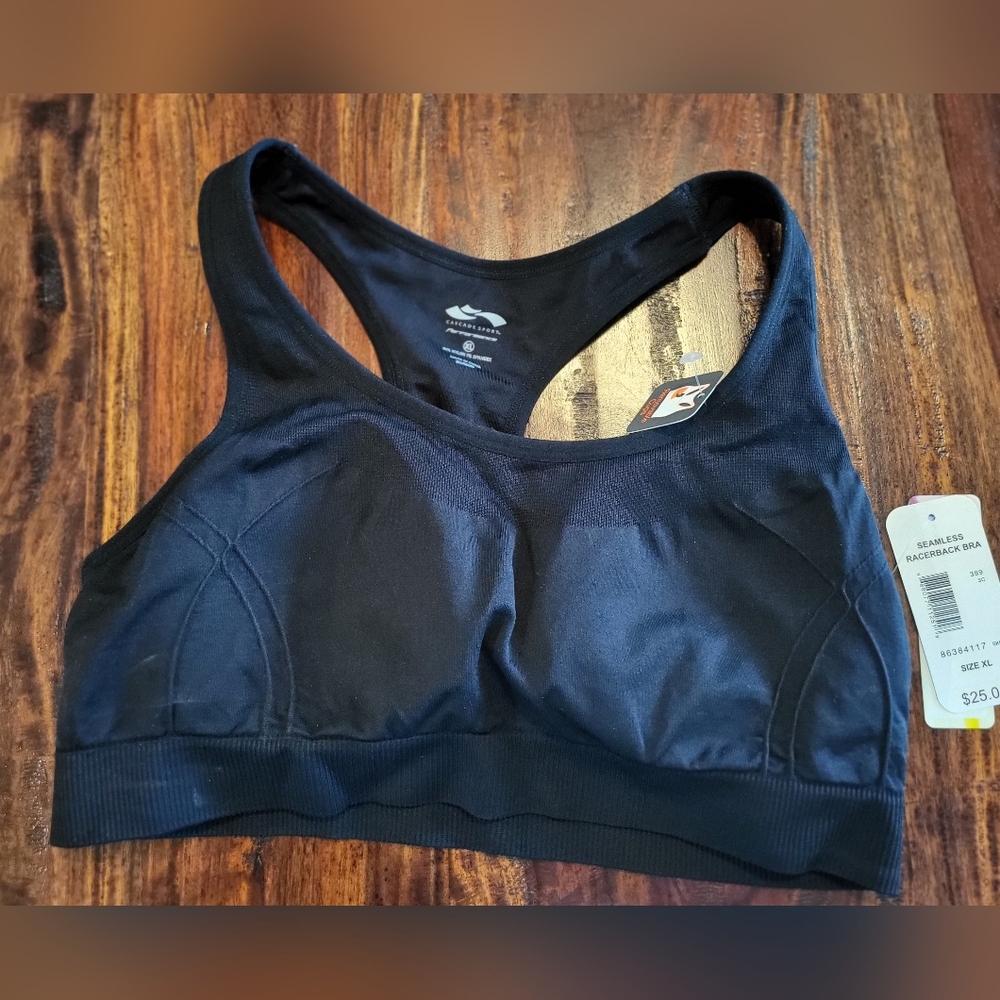 CASCADE SPORT PERFORMANCE RACERBACK BRA BLK SZ XL NWT